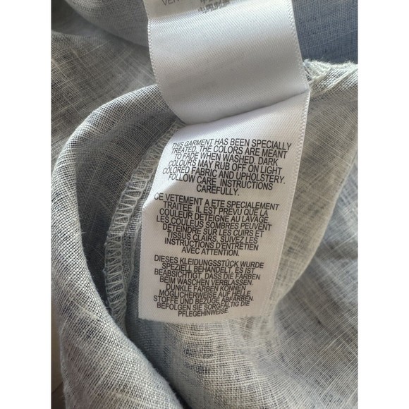 Tommy Bahama Women's Denim Blue Washed Linen Sleeveless Button Up  Blouse Medium - Picture 11 of 11